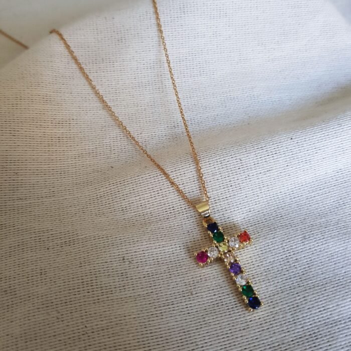 Collar cruz multicolor - Colette - Imagen 1