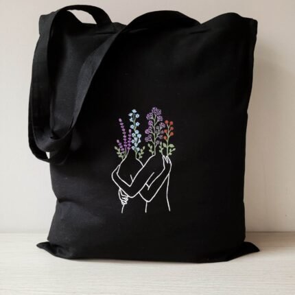 Tote Bag Negra Abrazo De Amor - Limeteart - Imagen 5