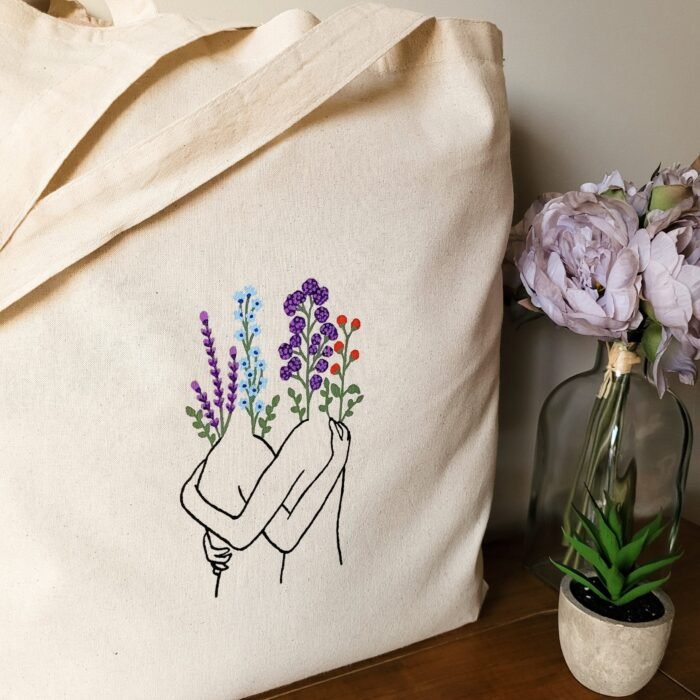 Tote Bag Negra Abrazo De Amor - Limeteart - Imagen 6