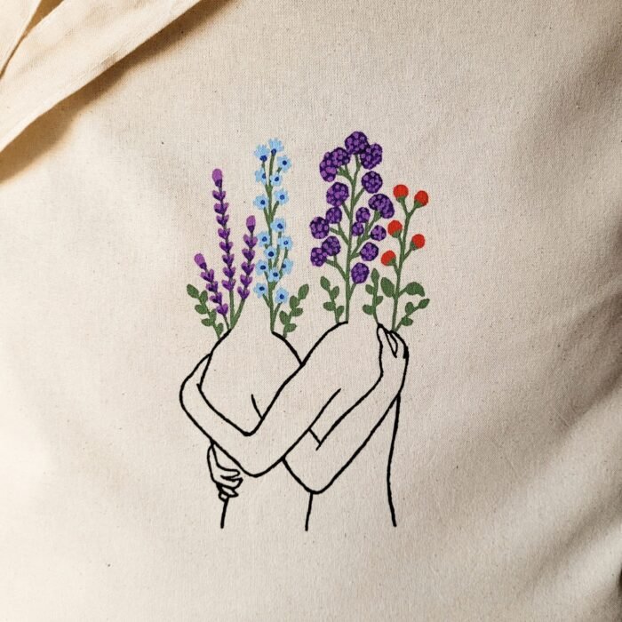 Tote Bag Negra Abrazo De Amor - Limeteart - Imagen 4