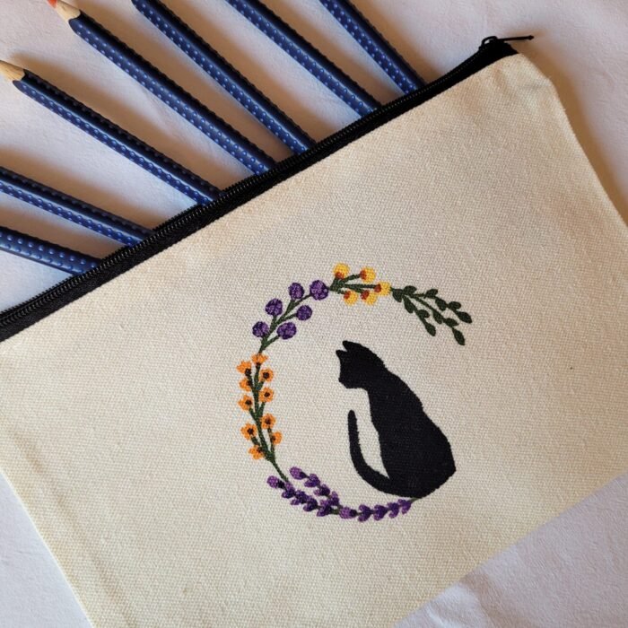 Estuche Gato Con Flores - Limeteart - Imagen 8