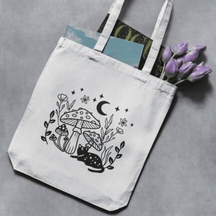 Tote Bag Negra Witchy - Limeteart - Imagen 4