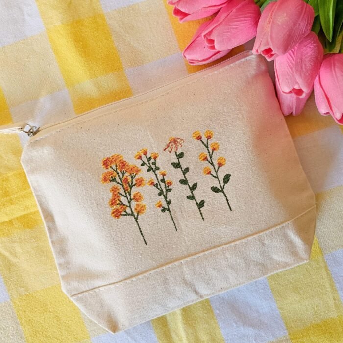 Bolsa De Maquillaje Floral - Limeteart - Imagen 1