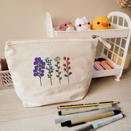 Bolsa De Maquillaje Floral - Limeteart - Imagen 4