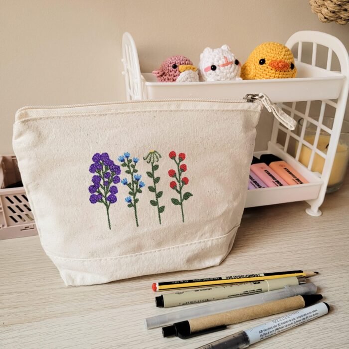 Bolsa De Maquillaje Floral - Limeteart - Imagen 4