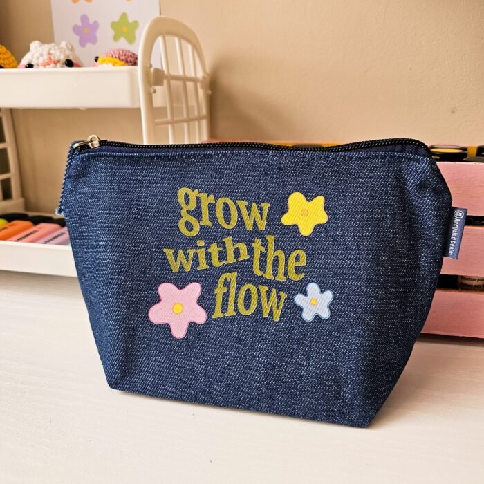 Neceser Denim "Grow With The Flow" - Limeteart - Imagen 1
