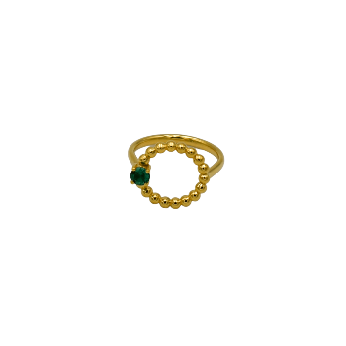 Anillo Moon chapado en oro amarillo con circonita - Imagen 3