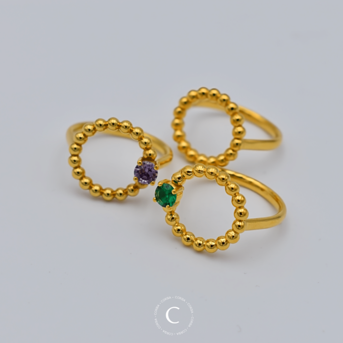 Anillo Moon chapado en oro amarillo con circonita - Imagen 6