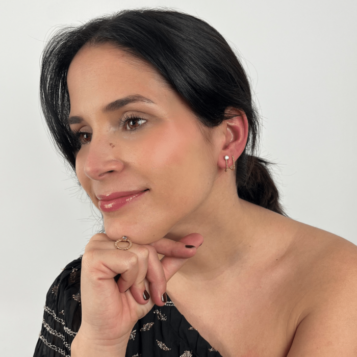 Pendientes Unique chapados en oro amarillo - Imagen 6