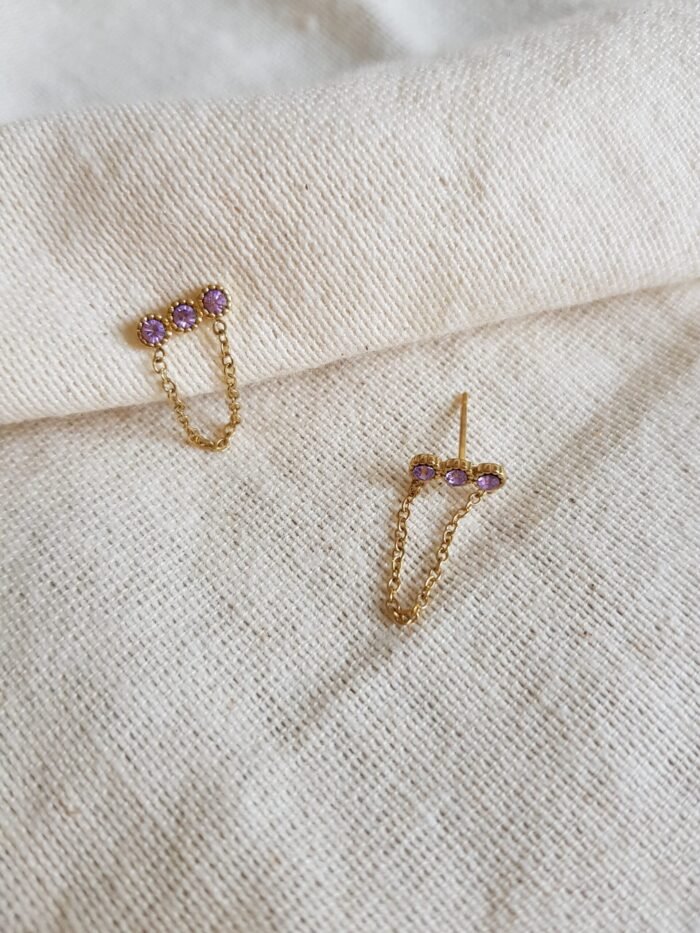 Pendientes cadena lila - Colette - Imagen 1