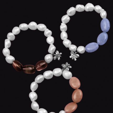 Pulsera de perlas naturales cultivadas y piedras semipreciosas (color turquesa) - Perlamabe - Imagen 4