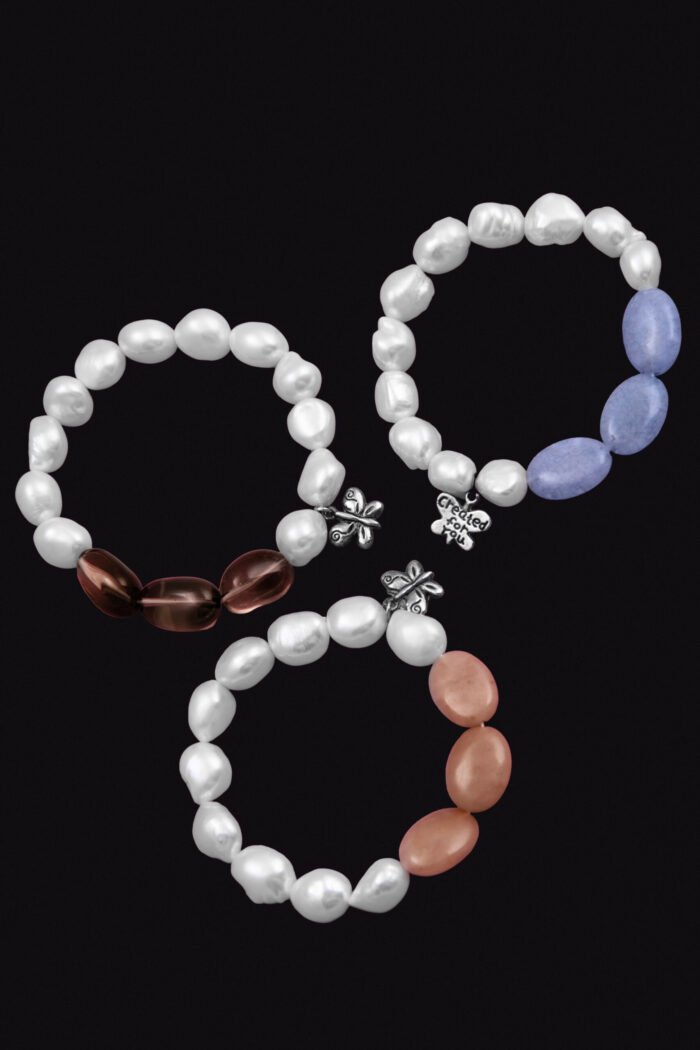 Pulsera de perlas naturales cultivadas y piedras semipreciosas (color turquesa) - Perlamabe - Imagen 4