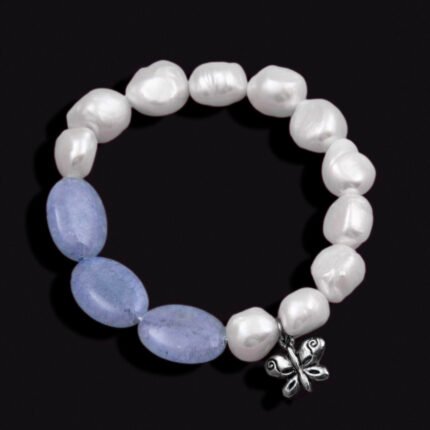 Pulsera de perlas naturales cultivadas y piedras semipreciosas (color turquesa) - Perlamabe - Imagen 3