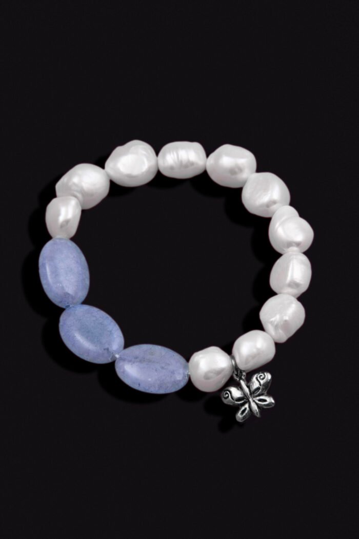 Pulsera de perlas naturales cultivadas y piedras semipreciosas (color turquesa) - Perlamabe - Imagen 3