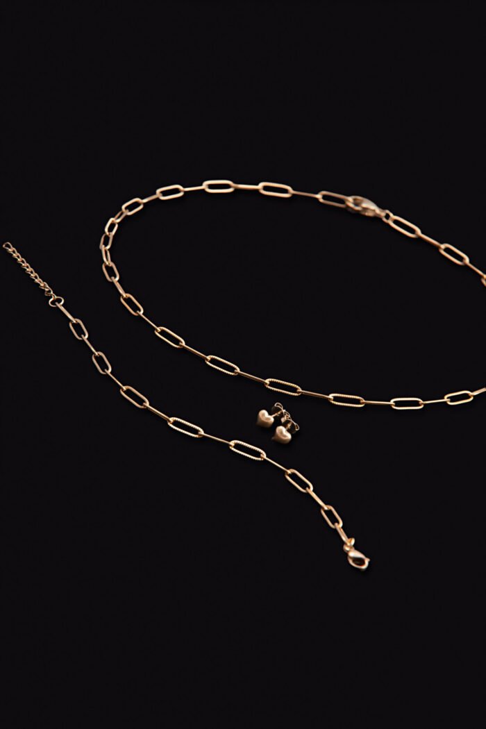 CL0037 Collar cadena eslabones con flash de oro - Perla MABE - Imagen 3