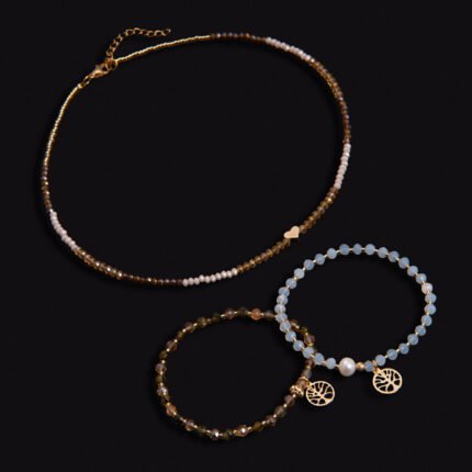 Gargantilla en murano con centro de corazon en "cover gold" - Perlamabe - Imagen 3